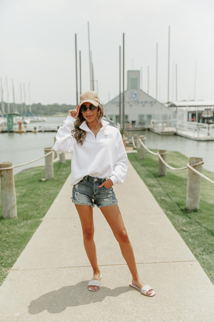 GLORY VINTAGE STANDARD FIT QUARTER ZIP PULLOVER