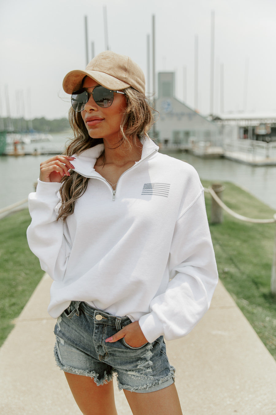 GLORY VINTAGE STANDARD FIT QUARTER ZIP PULLOVER