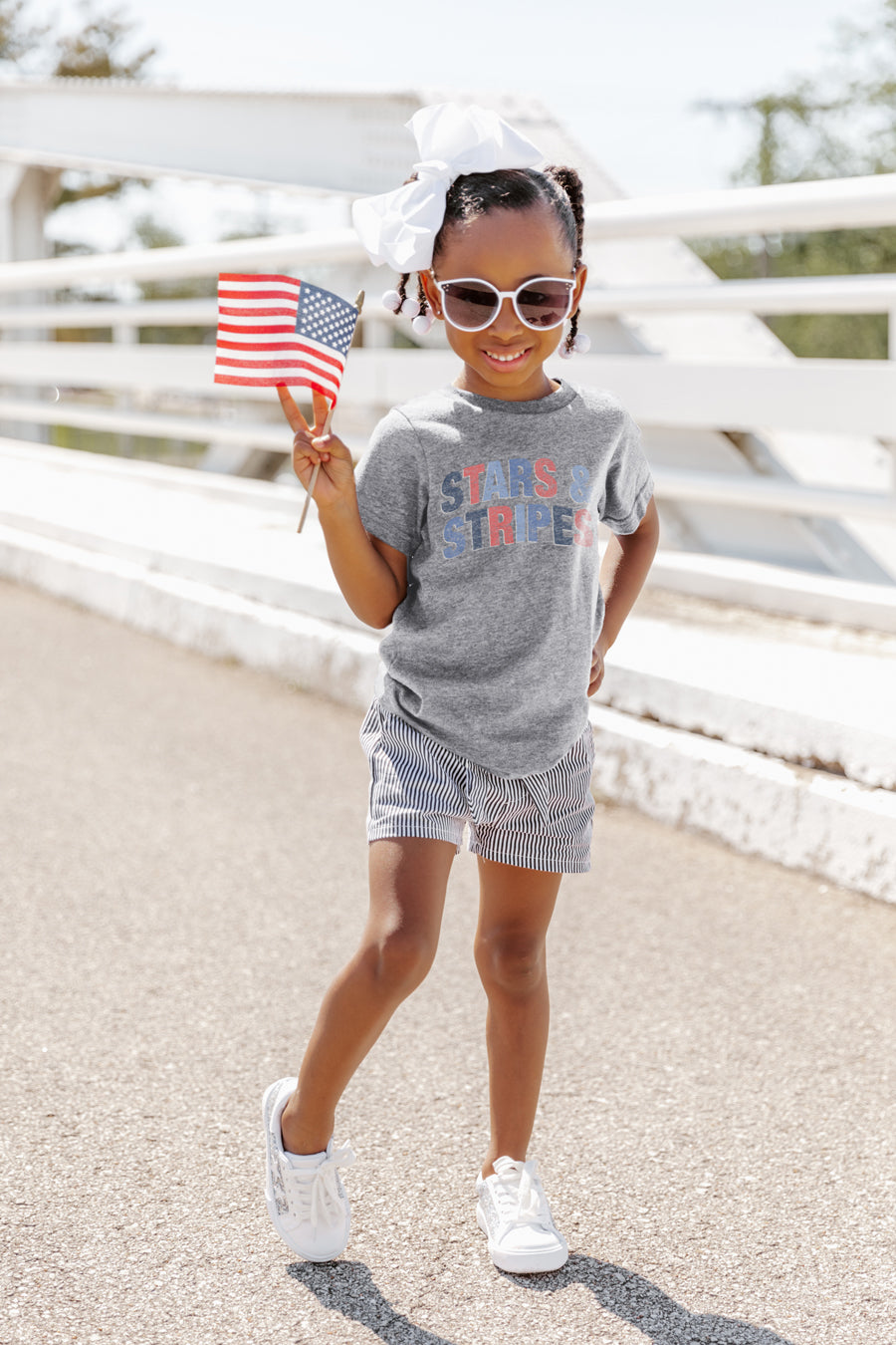 THE "STARS & STRIPES" CLASSIC GRAPHIC SHORT SLEEVE TODDLER TEE-KIDS PATRIOTIC GRAPHIC TEES