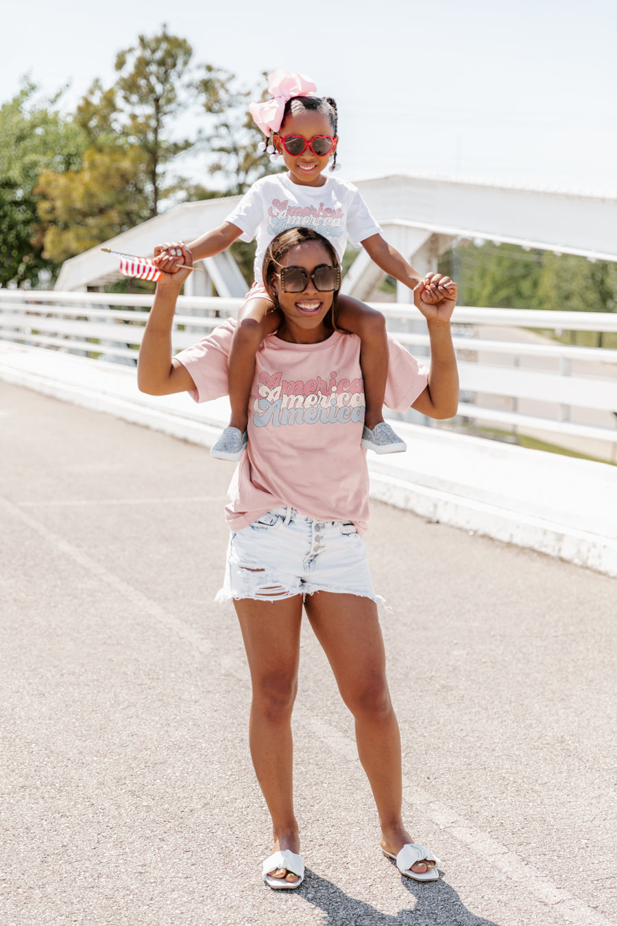 THE "AMERICA, AMERICA, AMERICA" CLASSIC GRAPHIC SHORT SLEEVE TODDLER TEE-KIDS PATRIOTIC GRAPHIC TEES