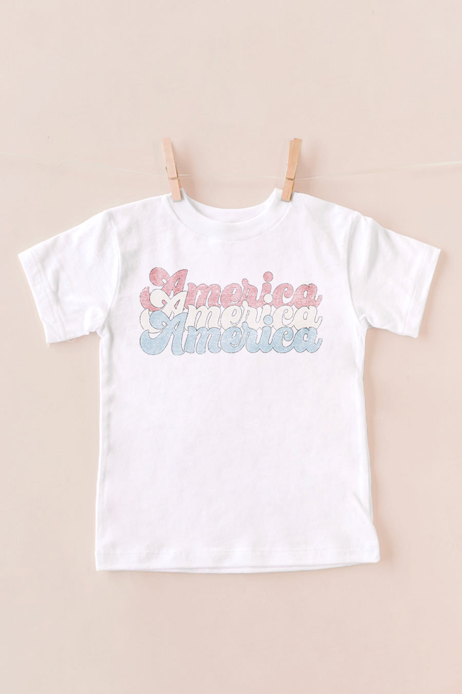 THE "AMERICA, AMERICA, AMERICA" CLASSIC GRAPHIC SHORT SLEEVE TODDLER TEE-KIDS PATRIOTIC GRAPHIC TEES