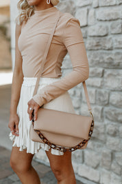 RAYNE FAUX LEATHER CROSSBODY HANDBAG IN TAN