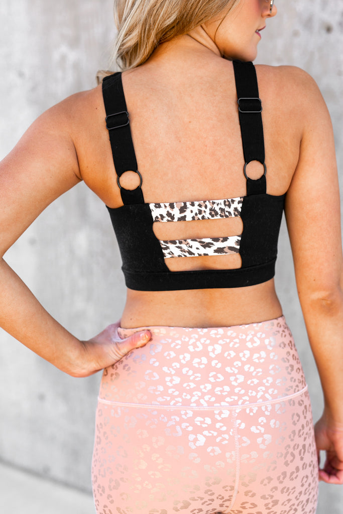 The "Repitition Black" Sports Bra - Gameday Couture