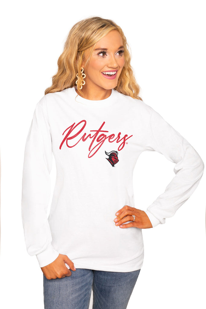 Rutgers Scarlet Knights "Win The Day" Luxe Boyfriend Crew Tee - Shop The Soho