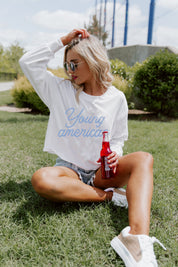 YOUNG AMERICAN CROPPED LONG SLEEVE TEE