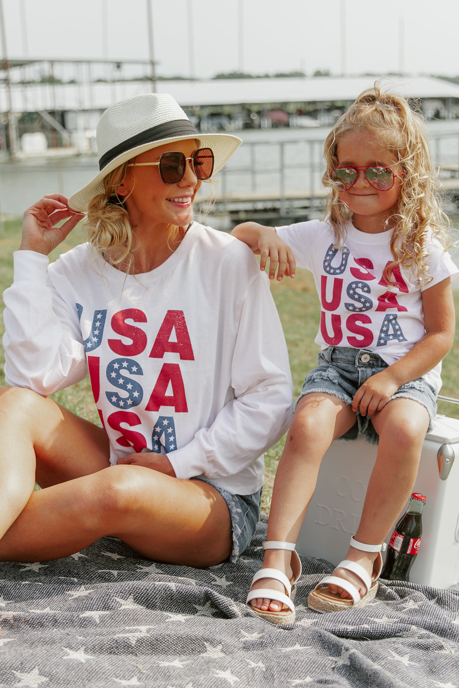 STARGAZING IN THE USA CROPPED LONG SLEEVE VINTAGE TEE