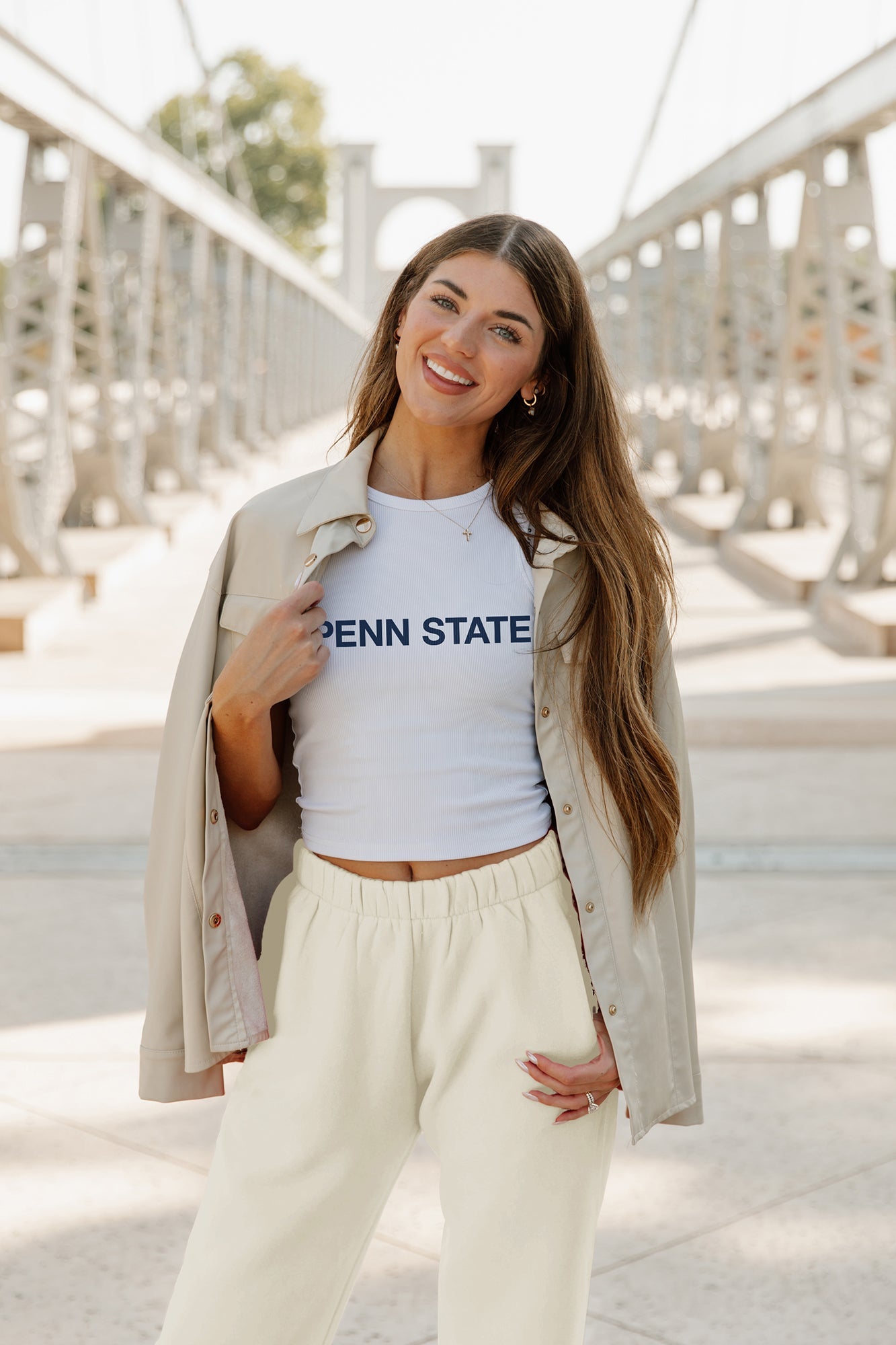 PENN STATE NITTANY LIONS WEEKEND GOALS ESSENTIAL RIBBED CROP TANK BY MADI PREWETT TROUTT
