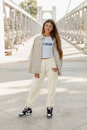 WEST VIRGINIA MOUNTAINEERS WEEKEND GOALS ESSENTIAL RIBBED CROP TANK BY MADI PREWETT TROUTT