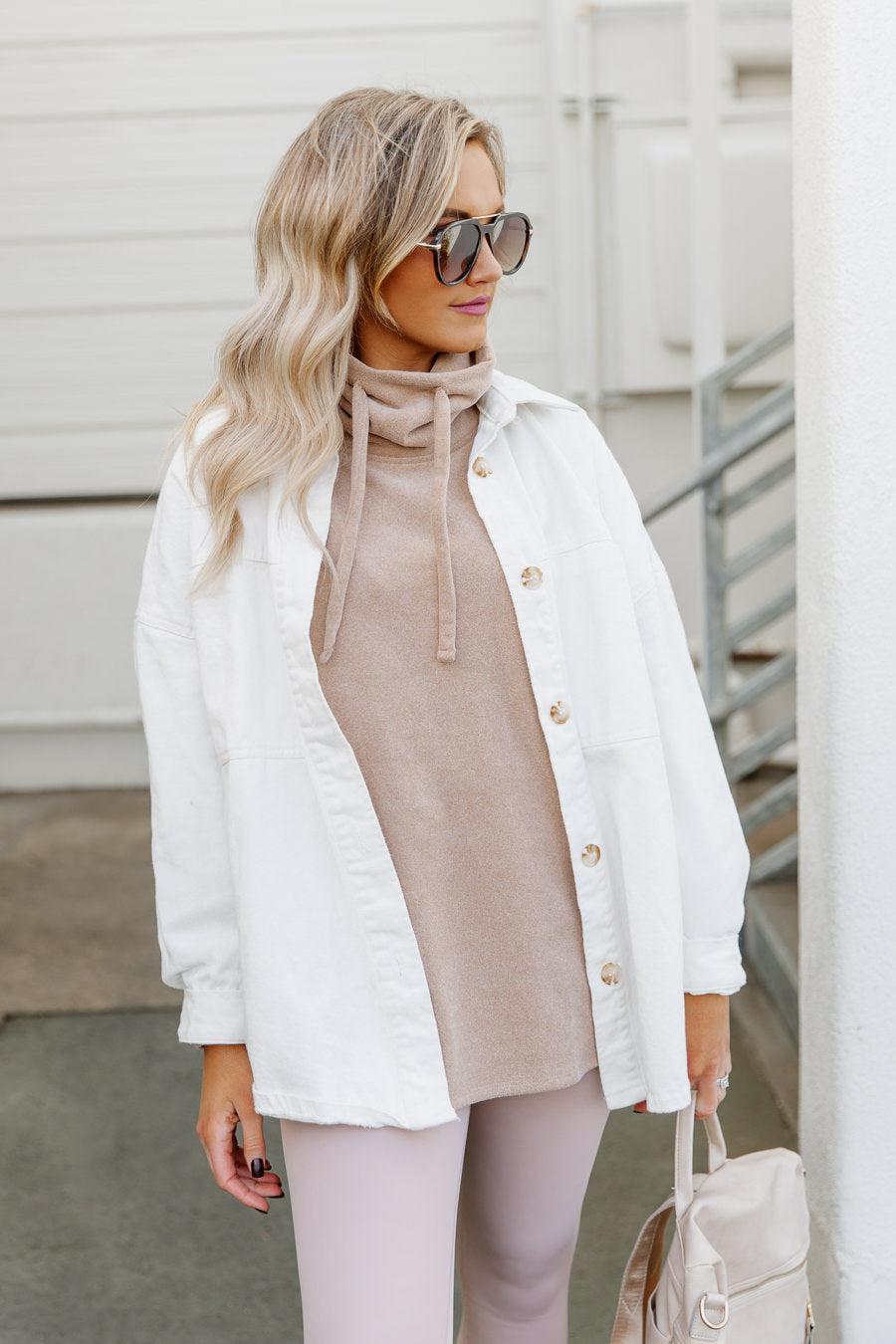 AVA OVERSIZED DENIM SHACKET IN IVORY-VESTS AND JACKETS
