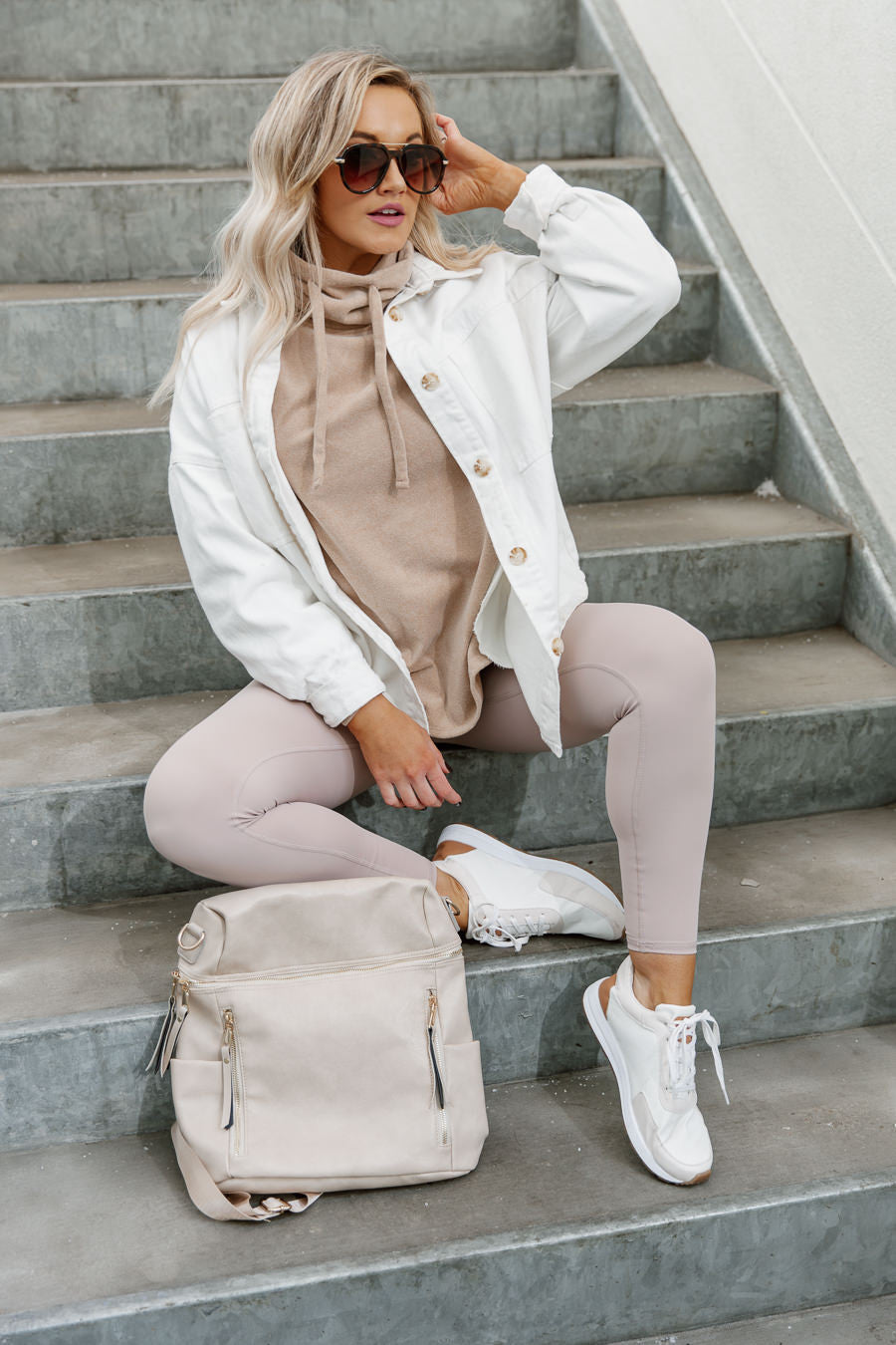 AVA OVERSIZED DENIM SHACKET IN IVORY-VESTS AND JACKETS