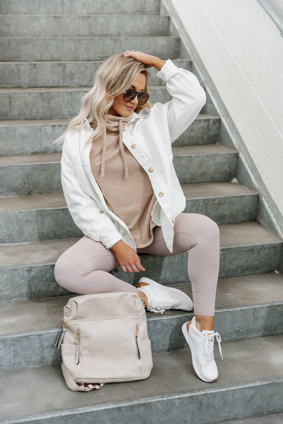 AVA OVERSIZED DENIM SHACKET IN IVORY-VESTS AND JACKETS