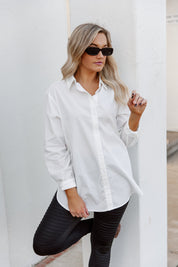 GOOD KARMA BUTTON UP LONG SLEEVE BLOUSE-TOPS AND BLOUSES