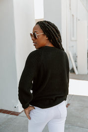 STORME BUTTON DOWN CARDIGAN IN BLACK