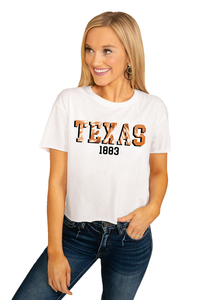 Texas Longhorns "No Time To Tie Dye" Vintage Vibe Crop Top - Shop The Soho
