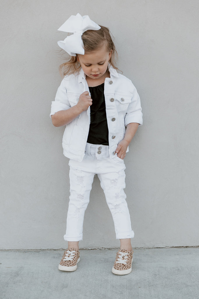 THE "RILEY" TODDLER WHITE DISTRESSED JEANS - Shop The Soho