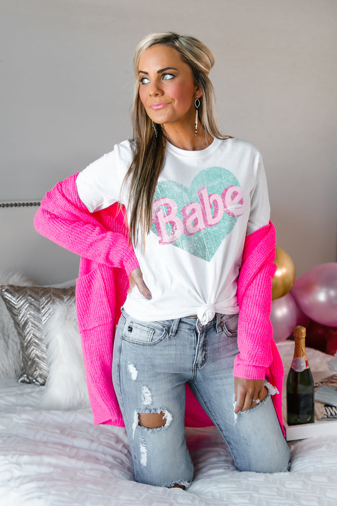 The "Vintage Babe" Luxe Boyfriend Long Sleeve Tee - Gameday Couture