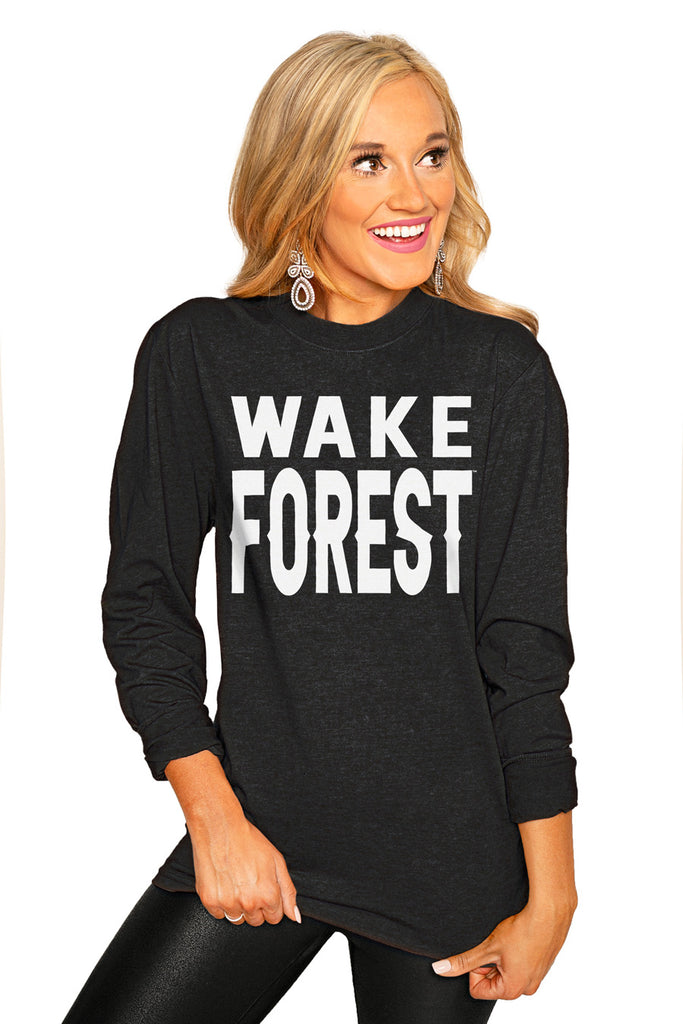 Wake Forest Demon Deacons "Go For It" Luxe Boyfriend Crew Tee - Gameday Couture