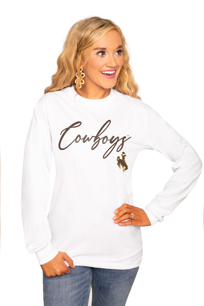Wyoming Cowboys "Win The Day" Luxe Boyfriend Crew Tee - Shop The Soho