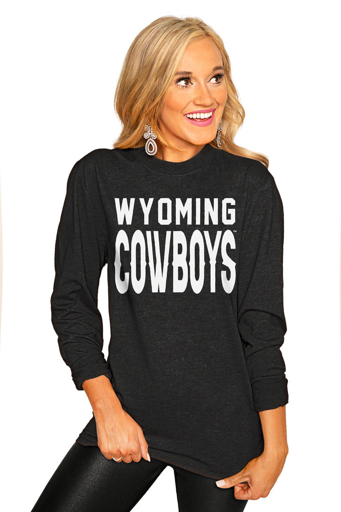 Wyoming Cowboys "Go For It" Luxe Boyfriend Crew Tee - Gameday Couture